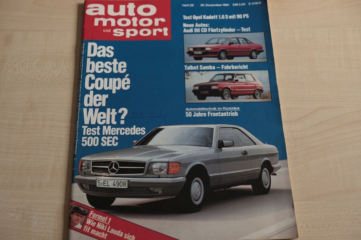 Deckblatt Auto Motor und Sport (26/1981)